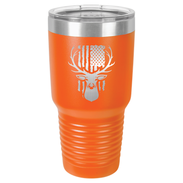 Deer With Flag Design Tumbler